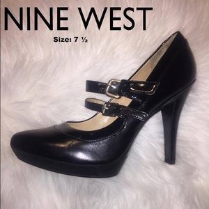 STILL AVAILABLE- Nine West Black Strap Heel